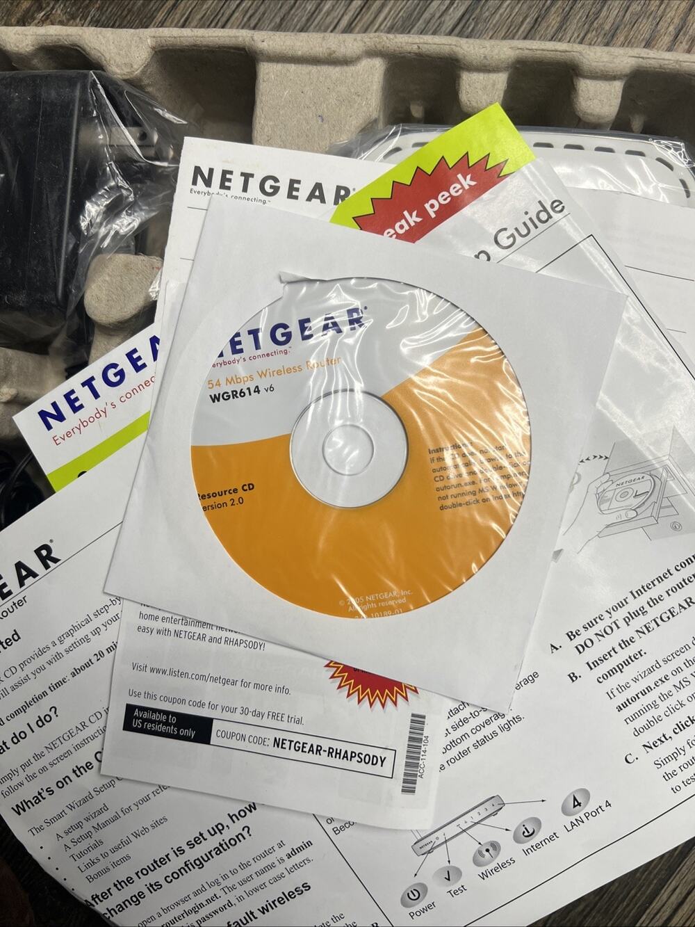 NETGEAR WGR614NA 54 Mbps Wireless G Router 4-Port 10/100 Sealed NIB - Picture 3 of 6